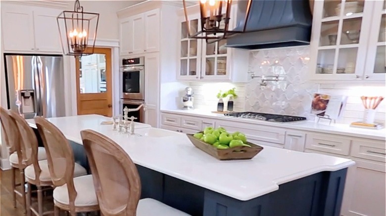 "Fixer Upper" french kitchen with faux beams