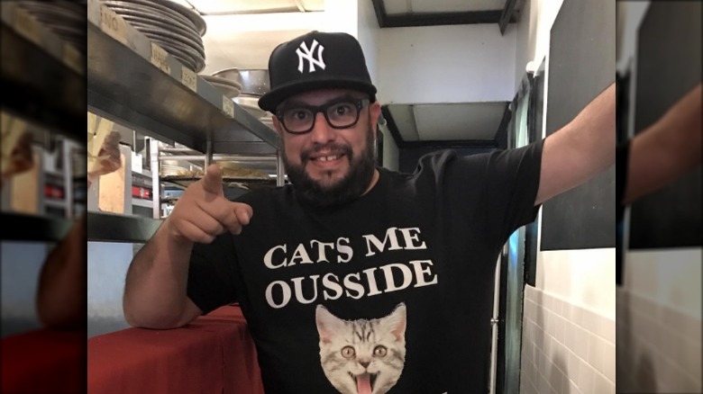 Carl Ruiz in a kitchen 