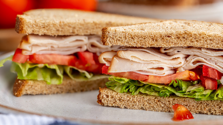 turkey sandwich on a plate