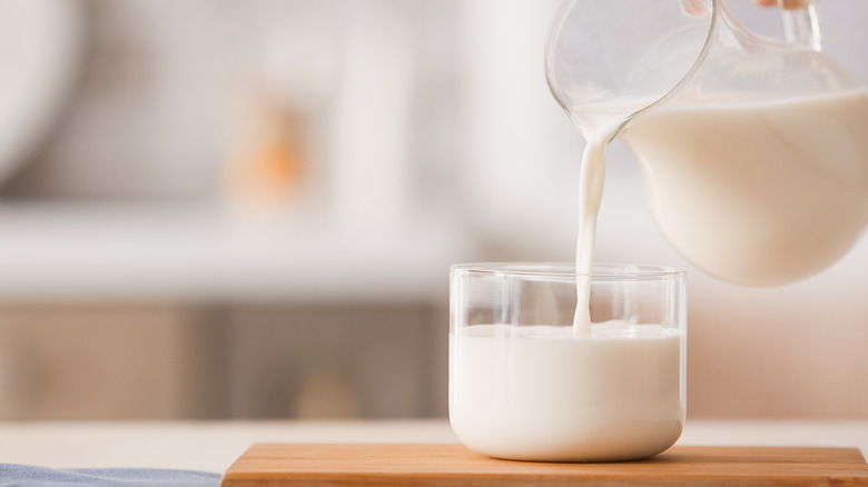 milk being poured