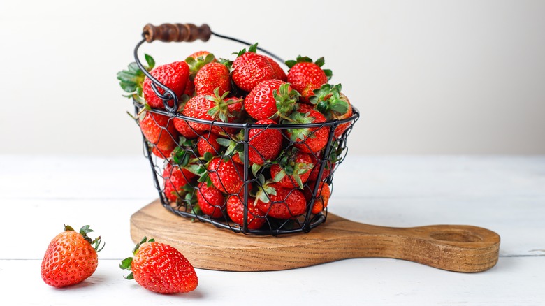 Strawberries in basket 