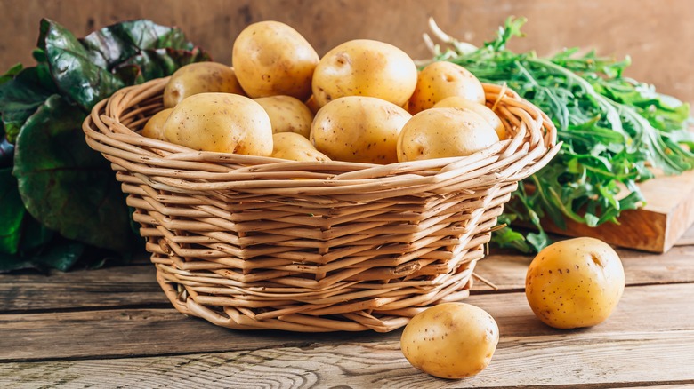 Potatoes in basket