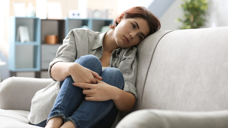 woman struggling with Seasonal Affective Disorder