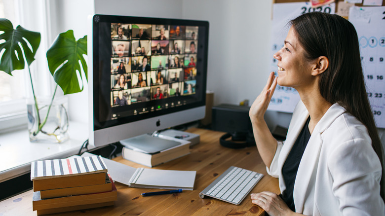 Woman in home office