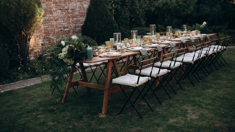 Outdoor picnic table