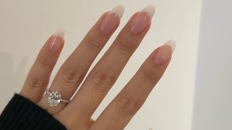 Soft vanilla French manicure