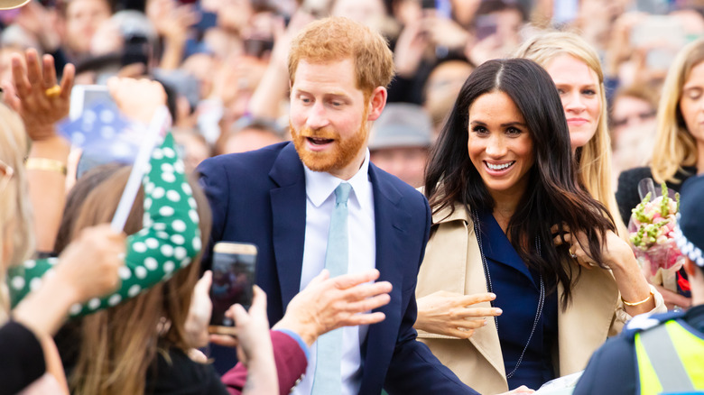 Prince Harry and Meghan Markle being hounded by fans