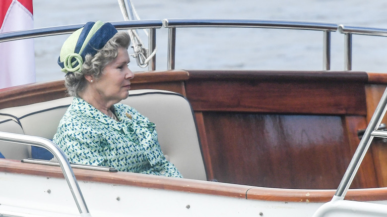 Imelda Swenton as Queen Elizabeth on set of The Crown