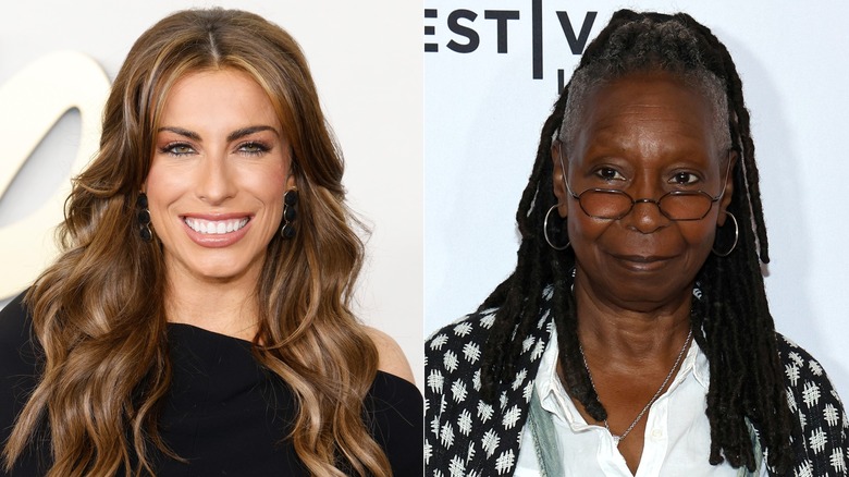 Side-by-side photos of Alyssa Farah Griffin and Whoopi Goldberg