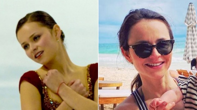 (L) Sasha Cohen 2006 (R) Sasha Cohen recent post