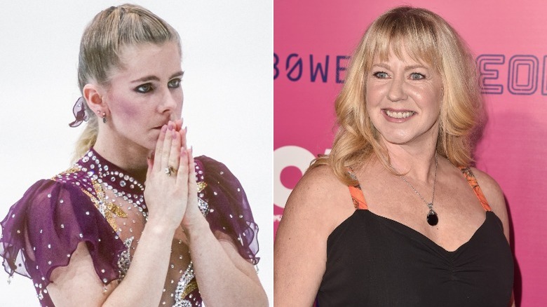 (L) Tonya Harding in 1994 (R) Harding at "I, Tonya" premiere