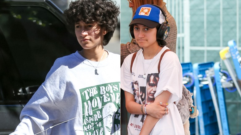 Emme Muniz with short hair and Emme Muniz with a cap on