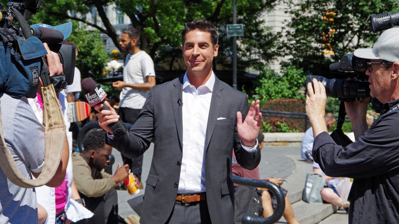 Jesse Watters interviews people in New York City in July 2017