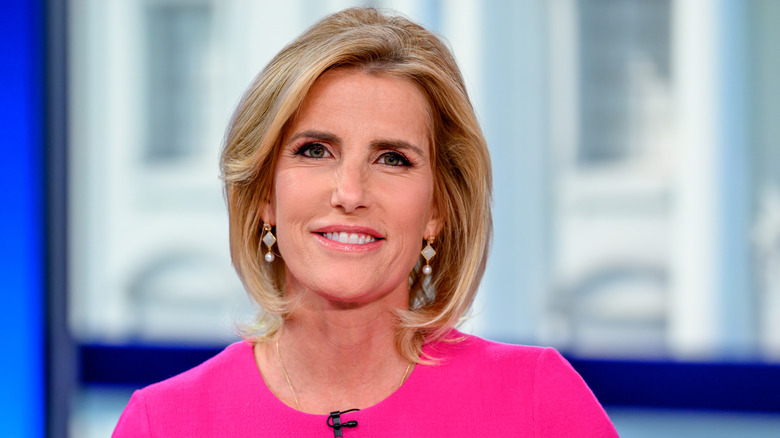 Laura Ingraham pink dress smiling