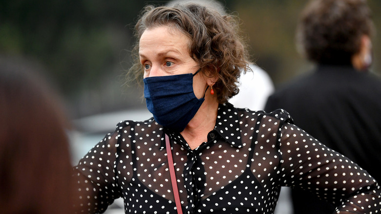 McDormand at Nomadland drive-in premiere