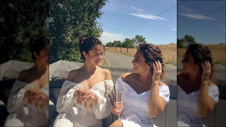 Selena Gomez and Francia Raisa smiling