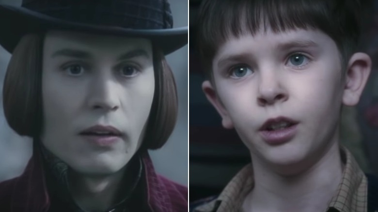 Johnny Depp, Freddie Highmore split screen