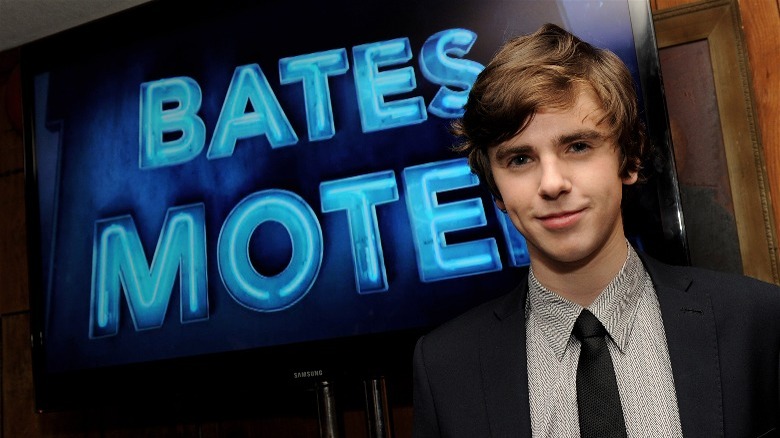 Freddie Highmore Bates Motel sign