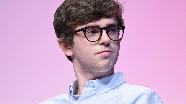 Freddie Highmore wearing glasses 