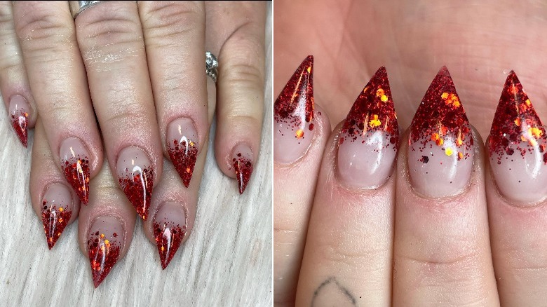 Red stiletto French tips