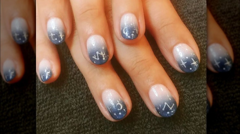 Blue tips with stars and moons