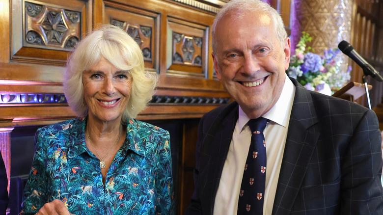 Queen Camilla with Tom Parker Bowles and Gyles Brandreth