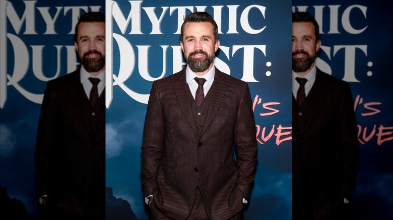 Rob McElhenney posing at a Mythic Quest event