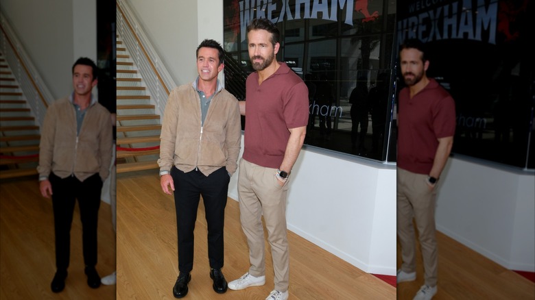 Rob McElhenney with Ryan Reynolds posing in 2023