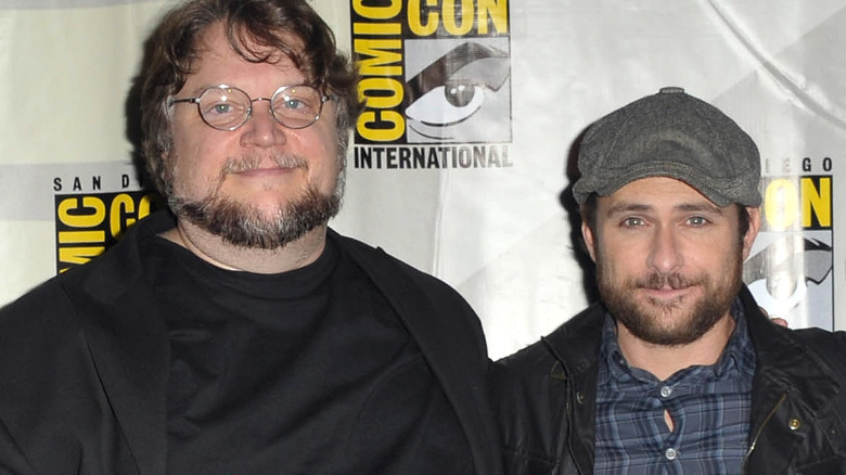 Guillermo del Toro and Charlie Day posing together