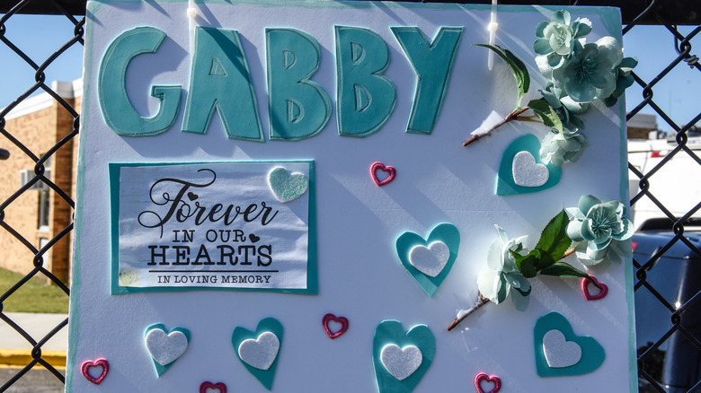 A remembrance sign made for Gabby Petito