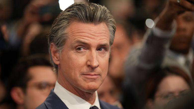 Gavin Newsom with a smirk