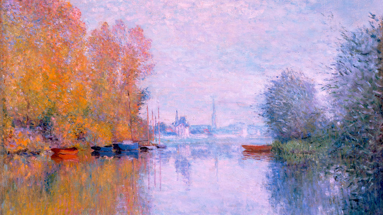 "Autumn on the Seine at Argenteuil" with mirror border