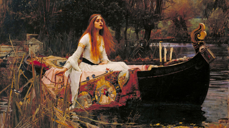 Painting of woman in a boat