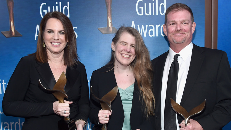 Dave Rupel and other GH writers accepting the Writers' Guild Award for the show