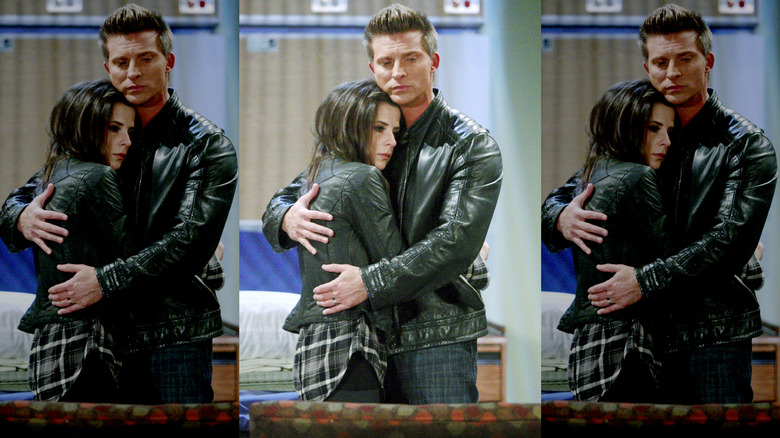 General Hospital's Jason and Sam hugging