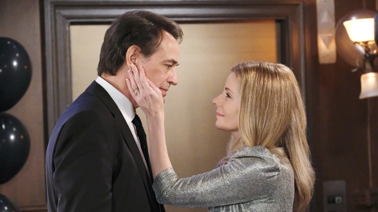 Jon Lindstrom and Cady McClain embracing