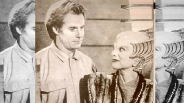 Tristan Rogers and Nancy Lee Grahn on the set of Babylon 5