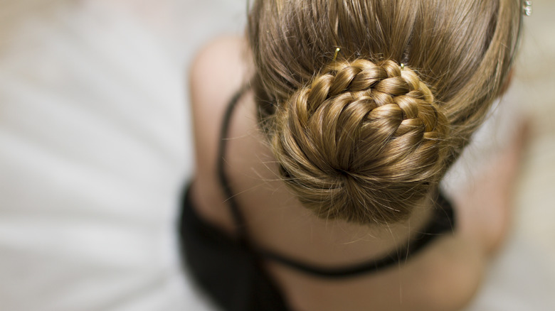 Braided bun hairstyle