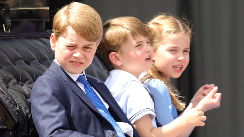 George, Charlotte, and Louis riding a carriage 