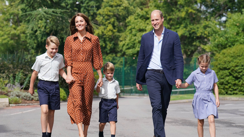 George, Charlotte, and Louis with William and Kate 