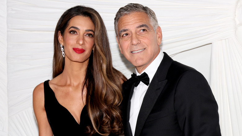 Amal Clooney and George Clooney at the Clooney Foundation for Justice's The Albies in New York City in September 2024