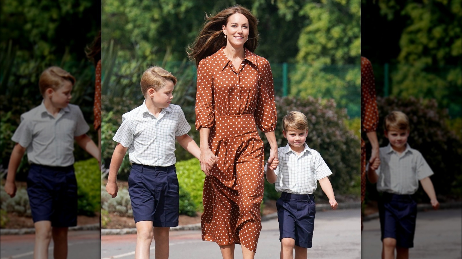 Kate Middleton Wears Brown Polka Dot Dress on the School Run