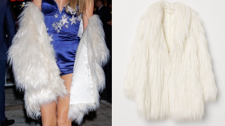 Taylor swift white fur vs H&M fur 