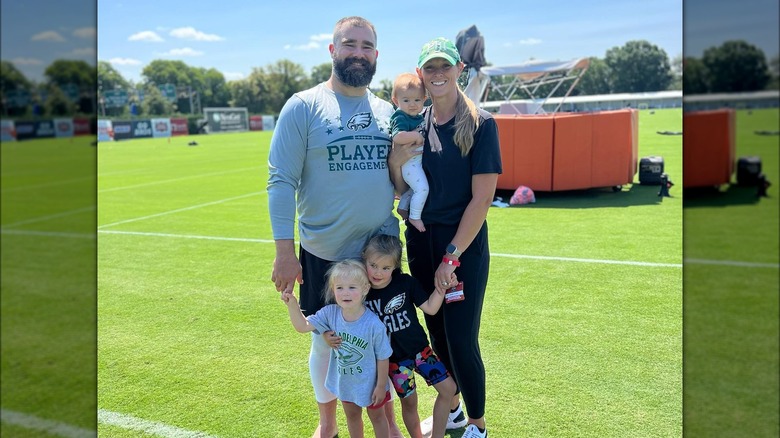 Jason Kelce and family at Eagles training camp