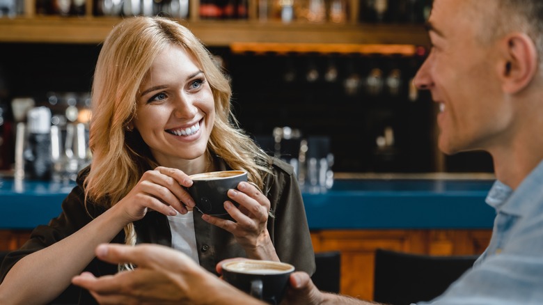 couple on a coffee shop date