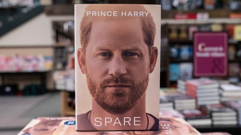 Prince Harry Spare book on display