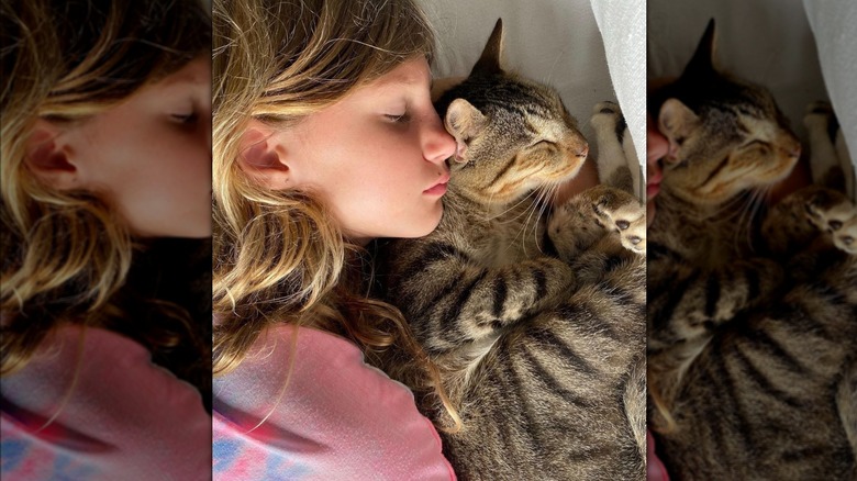 Vivian Brady with a cat