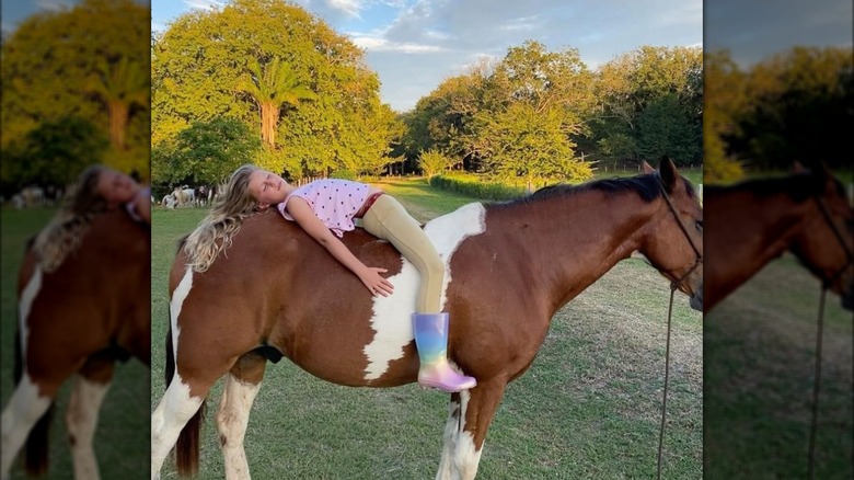 Vivian Brady on a horse