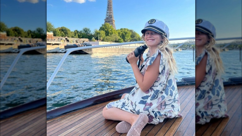 Vivian Brady on a boat in Paris 