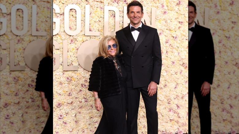 Bradley Cooper and mother at 2024 Golden Globe Awards